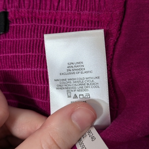 NWT Express Linen Tie-Front Smocked Bandeau Tube Top in Purple Sizes‎ M and L - Picture 5 of 7